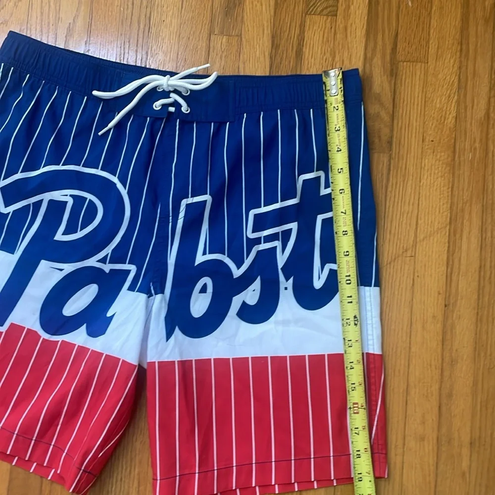 Pabst Blue Ribbon Beer Swim Trunks Boardshorts - Medium